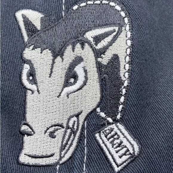 US Army Baseball Cap Distressed Brim Embroidered Donkey Mascot Drew Pearson 🫏 - Picture 3 of 10